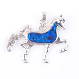 Anhänger Halsketten Zelanian Abalone Schale Perle Blau Edelstein Horse Schmuck N777 -Pendant