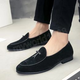 Brown Formal Mens Loafers Shoes Luxury Mocassin Party Shoes for Men Black Suede Shoes Sapato Masculino De Luxo Zapatos