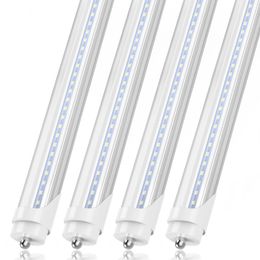 JESLED T8 8FT LED Tubes 5000K 6000k Frosted Covers FA8 Led Tube Lights Transparent Cover Single Row 16 Packs