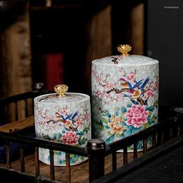 Storage Bottles & Jars Chinese-style Ceramic Living Room Sealed Dried Fruit Boxes Household Kitchen Supplies CansStorage &Storage