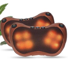 Massage Pillow Electric Neck Massager Multifunctional Shoulder Infrared Heating Magnetic Therapy Massage Relaxation Massageador 220507