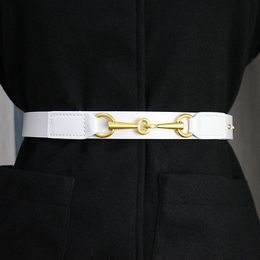 Belts Fall 2022 Fashion Simple And Versatile Horse Buckle Decoration Leather Belt For Women With Skirt Jeans BeltBelts