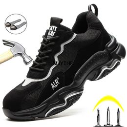 Work Boots Safety Steel Toe Shoes Men Safety Shoes Breathable Work Sneakers Men Indestructible Shoes Security Protective
