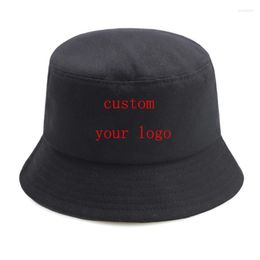 Berets Fashion Bucket Hat Woman Man Black Finsherman Customise Logo Panama Caps DIY Design Hats Korean StyleBerets Wend22