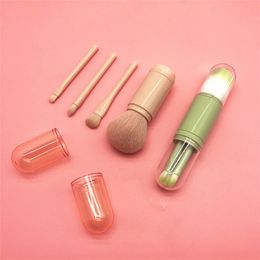 Factory Makeup Brush Set 4 in 1 Portable Travel Lip Highlight Eyeshadow Foundation Blending Powder Brushes Cosmetic KD1