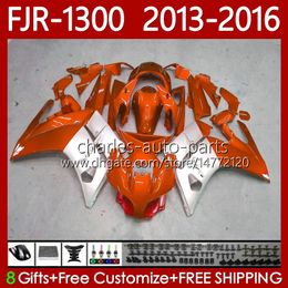 OEM Fairings For YAMAHA FJR 1300 A CC FJR1300A FJR-1300 2013 2014 2015 2016 Bodywork 112No.68 Orange silver FJR-1300A 2001-2016 Years FJR1300 13 14 15 16 Moto Body Kit