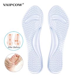 Silicone Gel Orthopaedic Insoles Women High Heel Shoes Flat Foot Arch Support Pads Shoe Insert Transparent Massage Insole