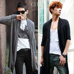 Men's Sweaters Men Cardigan 2022 Men's Plus Size Long Style Open Front Pocket 7XL 6XL 5XL M Black GreyMen's Men'sMen's