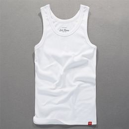 Men Summer Fashion Japan Style Cotton Solid Colour Round Neck Sleeveless Sport Running Vest Male Casual Minimalism Tank Tops 220530