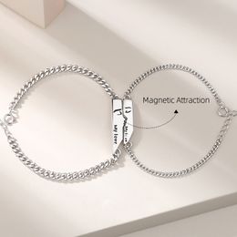 New Kiss Chain Bracelet Sterling 925 Silver Designer Women Men S925 Magnetic Attraction Bracelets Jewellery Gifts for Lovers