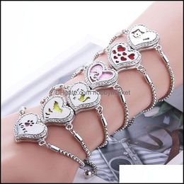Charm Bracelets Jewellery Crystal Per Bracelet Essential Oil Diffuser Aromatherapy Locket Heart 316L Stainless Steel Drop Delivery 2021 Wn5Ly