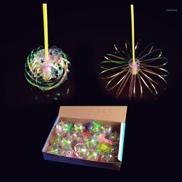 Lustiges Magiespielzeug funkelnder Spindelstab erstaunlich drehen farbenfrohe Blasenform Glow Stick -Spielsachen für Kinder Kinder Geschenke MF99912526
