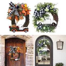 Decorative Flowers & Wreaths Truck Wreath Wedding Wall Patio Farmhouse Holidays Home Green Car GarlandDecorative
