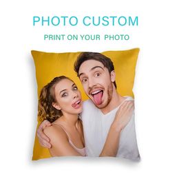 Lovely Family Pets Custom Cushion Covers Printing Cotton Linen Case Customised Cover For Sofa DIY Pillowcase 220622