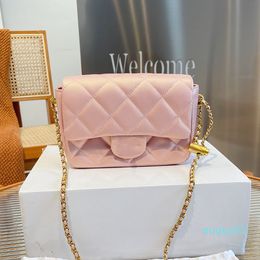 Pearl Colours Classic Mini Flap Square Bags Leather Adjustable Shoulder Strap Chain Cross Body Shoulder Luxury Handbags 19x6x18CM