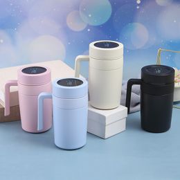 500ml Coffee Mug With Filter Handle Stainless Steel Insulated Vacuum Tea Cup Home Office LED Temperature Display Gift