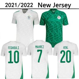 Soccer Jerseys Algerie Home White Away Green Mahrez Feghouli Bennacer Atal 20 21 Algeria Football Shirt Men Maillot De Foot