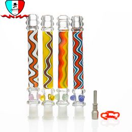 Glass Dabber Straw Smoking Accessories Glass Pipe 180mm Length 14mm Diameter for Dab Rig Water Pipe