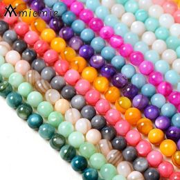 Other 97-103Pcs/Strip Smooth Round Shell Beads Freshwater Loose For Jewellery Making DIY Bracelet Ear Studs Accessories Rita22