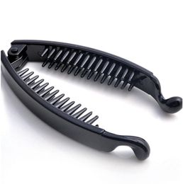 Hair Accessories 10CM Clip Fish Shape Banana Barrettes Black Hairpins For Women Clamp