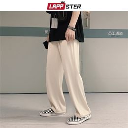 LAPPSTER Men Unisex Loose Harajuku Harem Pants Mens Korean Fashions Casual Joggers Women Smooth Straight Sweat Pants 5XL 201128