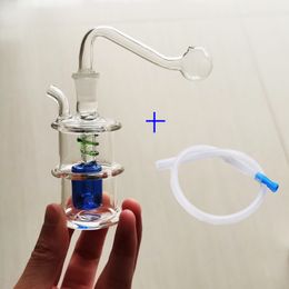 Mini Hookah Water Smoking Pipe Glass Percolater Bong Clear Dab Rig with 10mm Male Tobacco Bowl Shisha 3.4 inch Glass Pipes Oil Burner bubbler for Smokers Wholesale