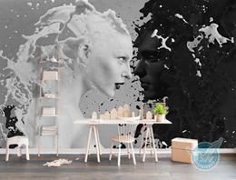 Stereoscopic 3D Background Home Decor Living Room Bedroom HD 3D Wallpaper creative figure Custom Mural Wallpapers wall stickers