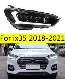 Car Lights For ix35 20 18-2021 LED Auto Headlights Assembly Upgrade Projector 4 Lens Design Dynamic Lamp Accessories Facelift