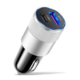USB Quick Car Charger 20W 3.1A Type C PD Fast Charging Phone Car Adapter For iPhone 15 14 13 12 11 Pro Max Xiaomi Samsung Huawei Honour LG