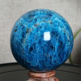 Decorative Objects & Figurines Wholesale Natural Quartz Crystal Sphere Healing Blue Apatite Ball 50MM-65MM 1PCDecorative