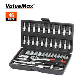 ratchet repair kit Canada - ValueMax Hand Sets Car Repair Kit Mechanical Tools Box for Home DIY 1 4" Socket Wrench Set Ratchet Screwdriver Bits