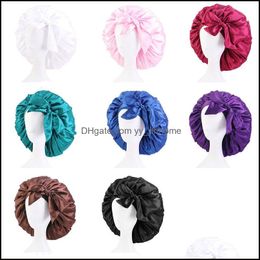 Beanie/Skl Caps Hats Hats Scarves Gloves Fashion Accessories Large Satin Women Girl Solid Color Night Hat Headwear Hair Ca Dhxk5