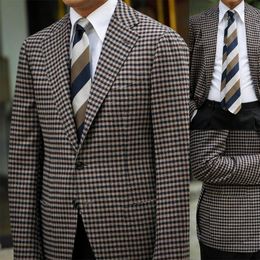 Men's Suits & Blazers Men Suit Tailor-Made 1 Piece Special Blazer High Quality Fashion Plaid Wedding Business Causal Prom Daily TailoredMen'