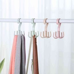 360 Degrees Rotate Plastic Hanger Four Claws Hooks Dry Wet Dual Use Towel Hangers Home Clothes Shoes Sundries