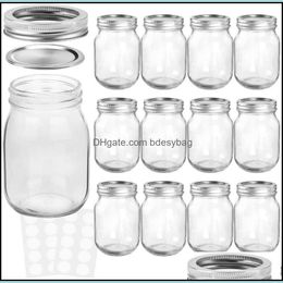 wholesale wedding favor jars Canada - Mason Jars 16 Oz With Regar Lids And Bands Ideal For Jam Honey Wedding Favors Shower Baby Foods Diy Magnet Storage Bottles Drop Delive
