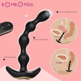 Anal Beads Plug Prostate Massager Wireless Remote Butt Female Masturbator Silicone Vibrators Erotic sexy Toy for Couple