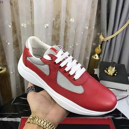 Men Fashion Casual Shoes America Cup Design Sneakers Patent Leather and Nylon Luxy Sneakers mens shoe mkl5454