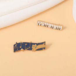 Love music brooch cartoon piano cat note starry sky aesthetic badge metal pin geometric badge gift