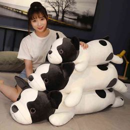 Pc Cm Cute Lying Bulldog Plush Toys Stuffed Soft Animal Dog Pillow Beautiful Sleeping For Children Kids Gifts J220704
