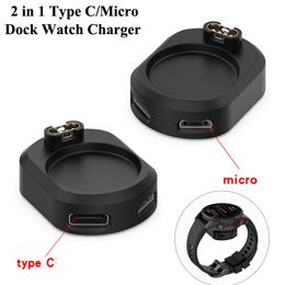 2 in 1 Type C Micro Dock Watch Charger charging Adapter For Garmin Fenix 7 6 5 7x instinct 2 Vivoactive 3 4 Venu 245 forerunner 955 255