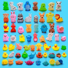 Toddler Bath Floating Toys Animal Shaped Rubber Floating Squeaky Baby Wash Shower Toy Summer Pool Party Supplies