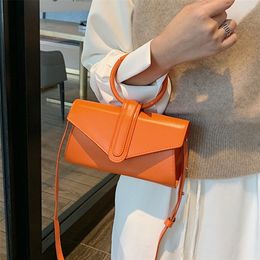 Women'S Small Handbag Retro Leather Shoulder Bags Luxury Designer Yellow Orange Candy Color Female Mini Crossbody Bag Fanny Pack 220517
