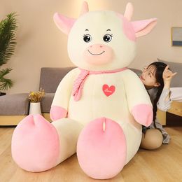 Lovely Large Dreams Cattle Plush Toys Stuffed Big Animal Cow Doll Baby Appease Pillow Gift for Girl Kids