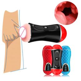 Prostate Massager Rotating simulation woman oral sexy and vagina Vibrator Male Masturbator penis care device Vibrators Toys Beauty Items