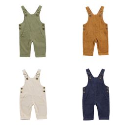 Toddler Baby Kids Boys Girls Overalls Autumn born Baby Girls Corduroy Pocket Romper Jumpsuits Casual Bib Pants One-Pieces 220525