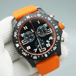 U1 Top AAA Bretiling Luxury Mens Watch Japan Super Quartz Endurance Pro Chronograph 48mm Avenger Hurricane Orange Rubber 1884 Men Watches Hardex Glass Wristwatches