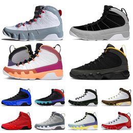 jam Australia - Breathable Jumpman 9 Basketball Shoes High quality Sports Space Jam 9s Men Trainers Fire Red Particle Grey Casual Mens Sneakers Statue Motorboat Jones  Red US 13
