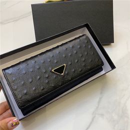 Trendy Women Leather Money Clips Metal Triangle Designer Wallets Long Flip Purse Credit Card Holder With Tags