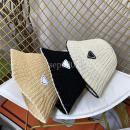 Designer Solid Color Hat Triangle Badge Sun Cap Women Beach Vacation Sunscreen Hats Casual Style Breathable Caps
