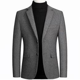 Blazer Men Jakcet Fashion Men's Suits Wool Suit Jackets Slim Woollen Coats Men's Business Casual Coat 220409
